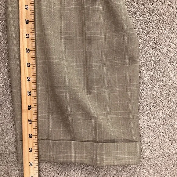 Luca Rossi Italia Suit Mens 42S 30W 30L Tan Plaid Superior 150s HighTech